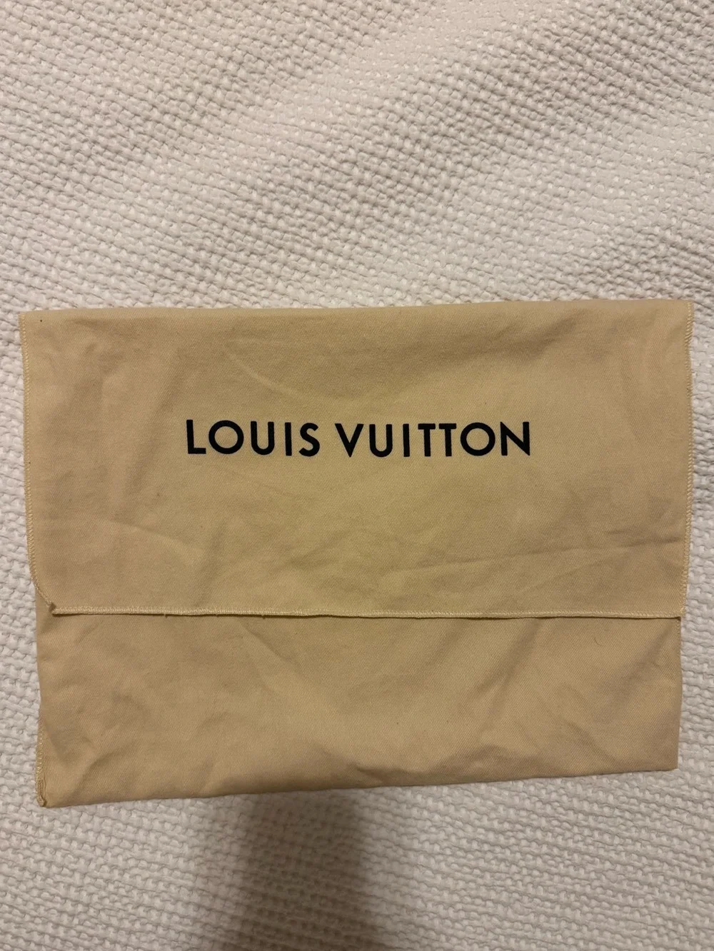 Louis Vuitton Beige Dust Bag with Logo 11x14